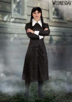 Women's Wednesday Addams Polka Dot Costume Dress
