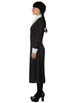 Women's Wednesday Addams Polka Dot Costume Dress 12 Women's Wednesday Addams Polka Dot Costume Dress -Halloween Costumes adult polka dot wednesday addams costume dress alt 2
