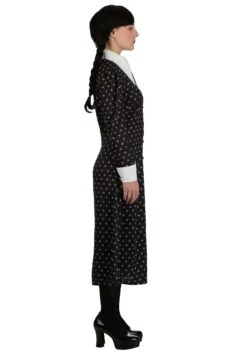 Women's Wednesday Addams Polka Dot Costume Dress 13 Women's Wednesday Addams Polka Dot Costume Dress -Halloween Costumes adult polka dot wednesday addams costume dress alt 3