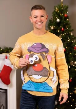 Mr. Potato Head Sweater For Adults -Halloween Costumes adult potato head sweater alt 2