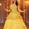 Premium Disney Belle Costume For Women 2 Premium Disney Belle Costume For Women -Halloween Costumes adult premium belle costume