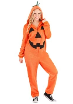 Adult Pumpkin Jumpsuit Costume 11 Adult Pumpkin Jumpsuit Costume -Halloween Costumes adult pumpkin costume jumpsuit alt 2 upd