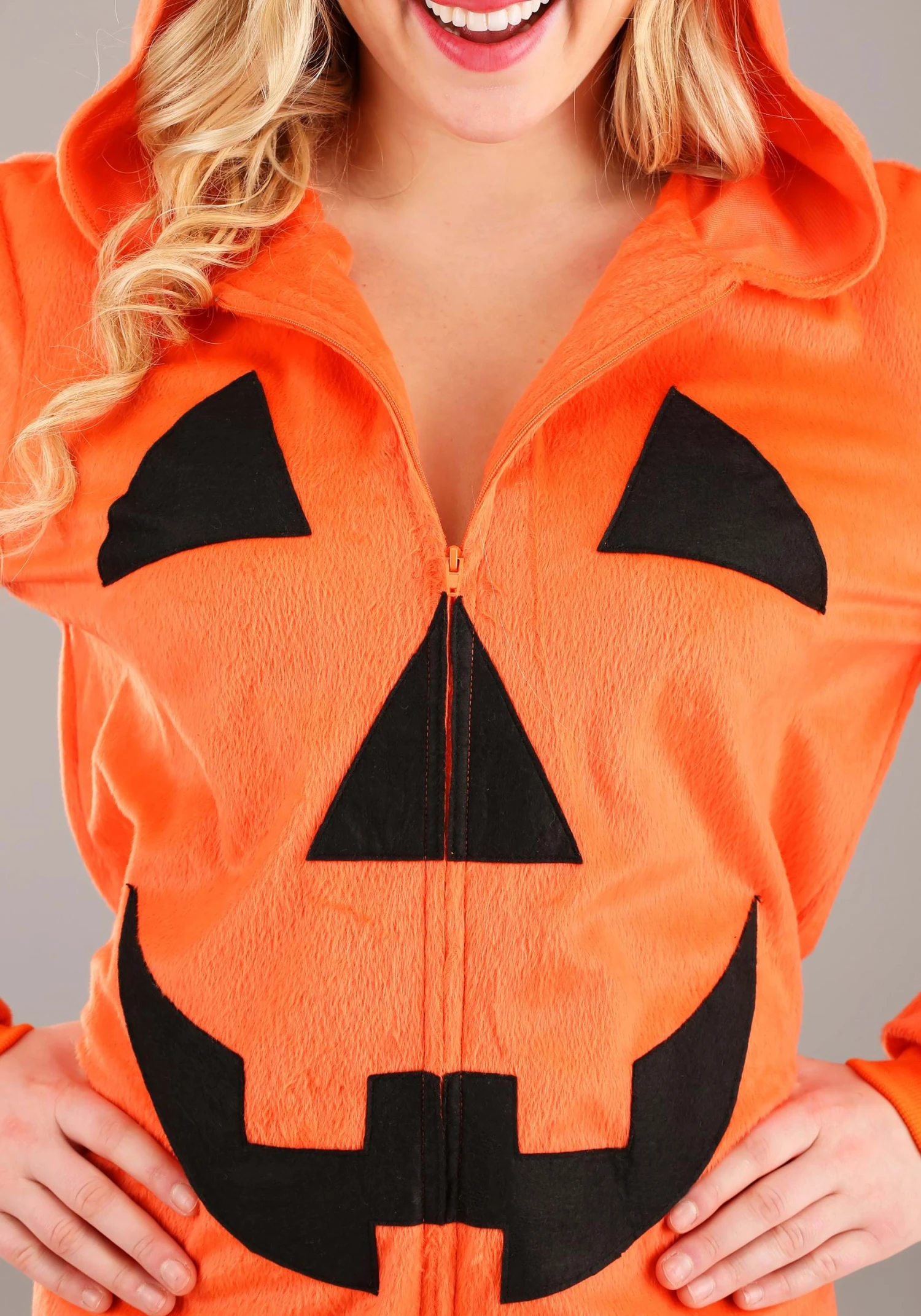 Adult Pumpkin Jumpsuit Costume 6 Adult Pumpkin Jumpsuit Costume - Image 4