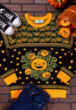 Adult Pumpkin Patch Halloween Sweater -Halloween Costumes adult pumpkin sweater alt 1