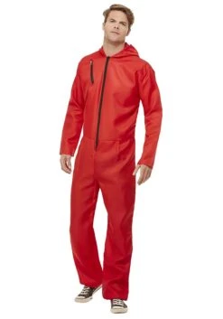 Smiffys Red Jumpsuit For Adults -Halloween Costumes adult red jumpsuit alt 1
