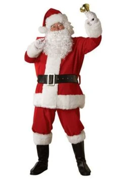 Regal Santa Plush Costume For Adults