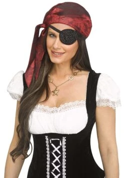 Fun World Adult Rhinestone Pirate Costume Eye Patch Accessory