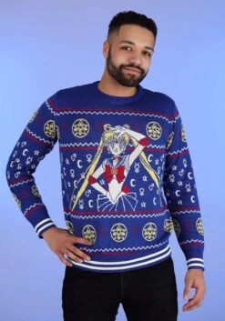 Sailor Moon Fair Isle Adult Ugly Christmas Sweater -Halloween Costumes adult sailor moon fair isle ugly christmas sweater alt 2