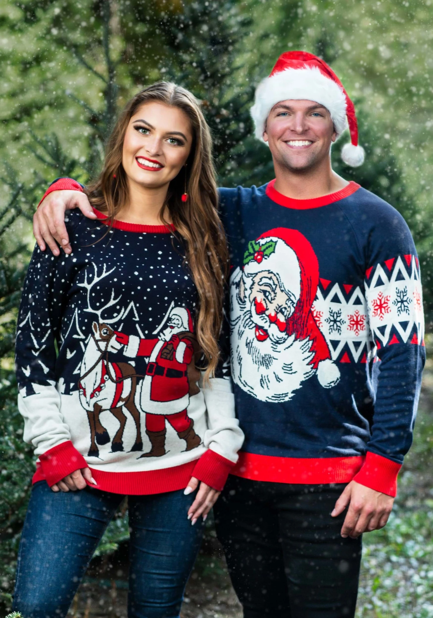 Adult Santa & Reindeer Ugly Christmas Sweater 5 Adult Santa & Reindeer Ugly Christmas Sweater - Image 3