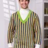 Sesame Street Bert Cosplay Knit Sweater For Adults -Halloween Costumes adult sesame street bert cosplay knit sweater