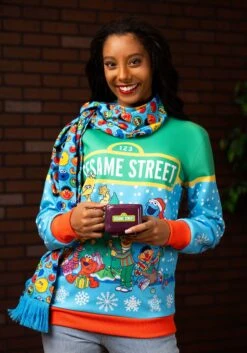 Adult Sesame Street Christmas Sweatshirt -Halloween Costumes adult sesame street christmas sweater alt 2