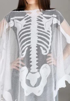 Sheer Skeleton Costume Poncho For Adults 8 Sheer Skeleton Costume Poncho For Adults -Halloween Costumes adult sheer skeleton costume poncho alt 2