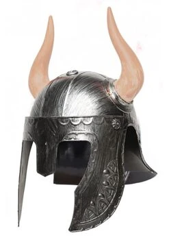 Silver Horned Adult Helmet