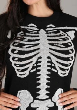 Skeleton Sweater Dress For Women -Halloween Costumes adult skeleton sweater dress alt 2