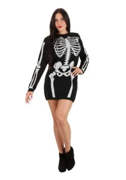 Skeleton Sweater Dress For Women -Halloween Costumes adult skeleton sweater dress alt 4