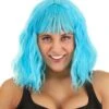 Sky Blue Wavy Wig For Women 2 Sky Blue Wavy Wig For Women -Halloween Costumes adult sky blue wavy wig