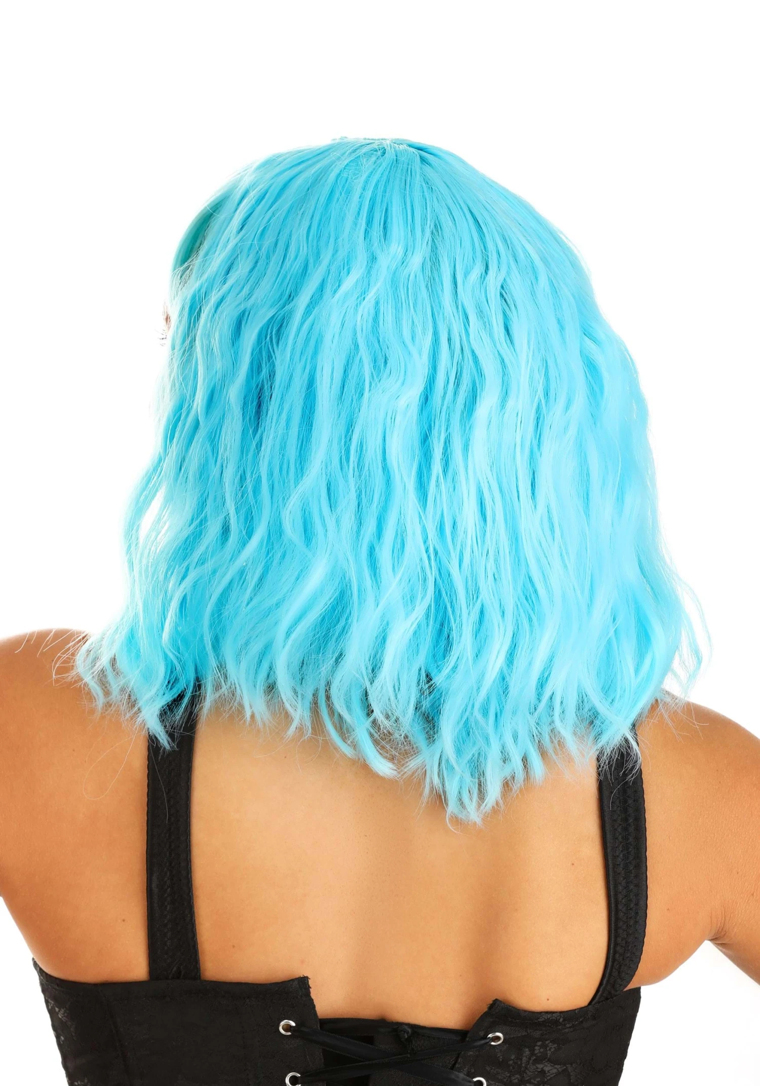 Sky Blue Wavy Wig For Women 4 Sky Blue Wavy Wig For Women - Image 2
