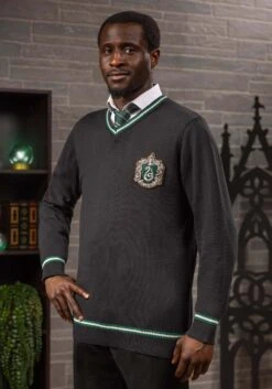 Harry Potter Adult Slytherin Uniform Sweater -Halloween Costumes adult slytherin uniform harry potter sweater alt 2 1