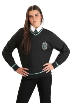 Harry Potter Adult Slytherin Uniform Sweater -Halloween Costumes adult slytherin uniform harry potter sweater alt 3 1