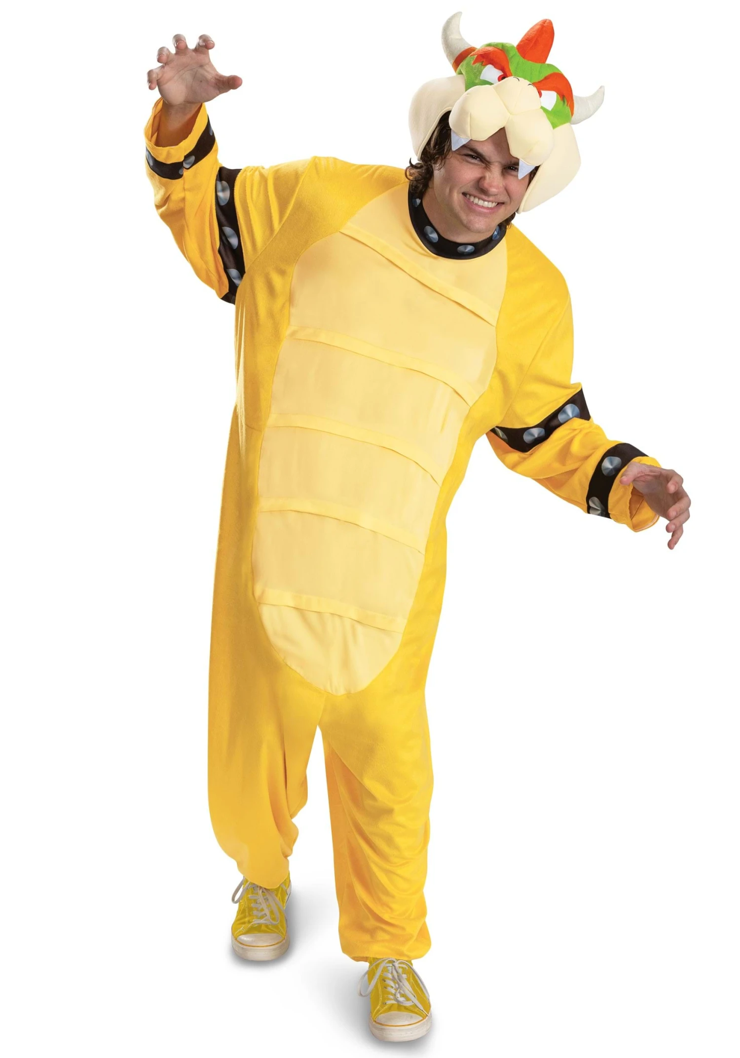 Disguise Adult Super Mario Bowser Hooded Jumpsuit Costume 3 Disguise Adult Super Mario Bowser Hooded Jumpsuit Costume