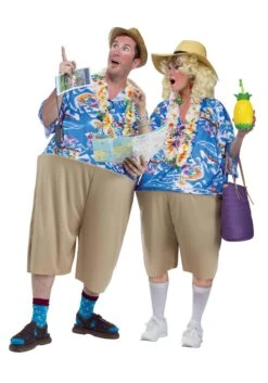 Tacky Tourist Costume For Adults With Flower Lei