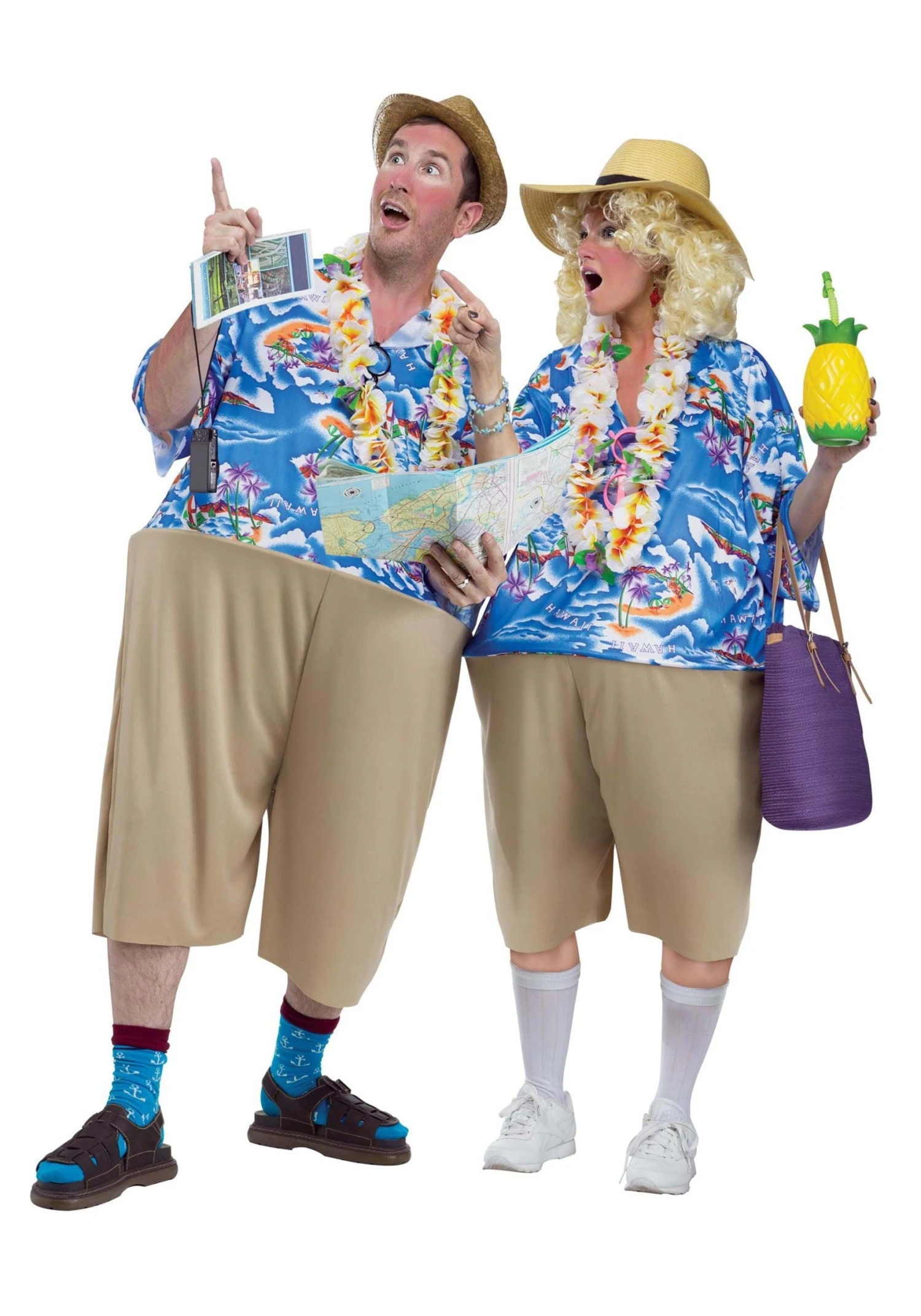 Tacky Tourist Costume For Adults With Flower Lei 3 Tacky Tourist Costume For Adults With Flower Lei