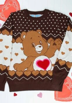 Tenderheart Bear Care Bears Ugly Christmas Sweater For Adults 13 Tenderheart Bear Care Bears Ugly Christmas Sweater For Adults -Halloween Costumes adult tenderheart bear care bears ugly christmas s alt 1