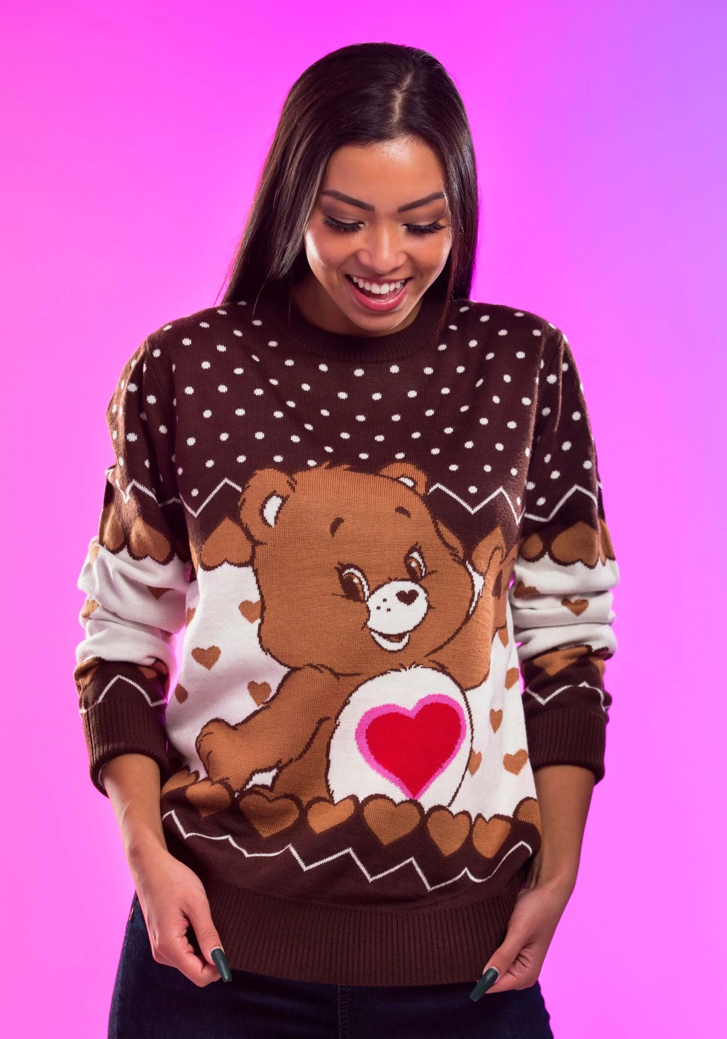 Tenderheart Bear Care Bears Ugly Christmas Sweater For Adults 5 Tenderheart Bear Care Bears Ugly Christmas Sweater For Adults - Image 3