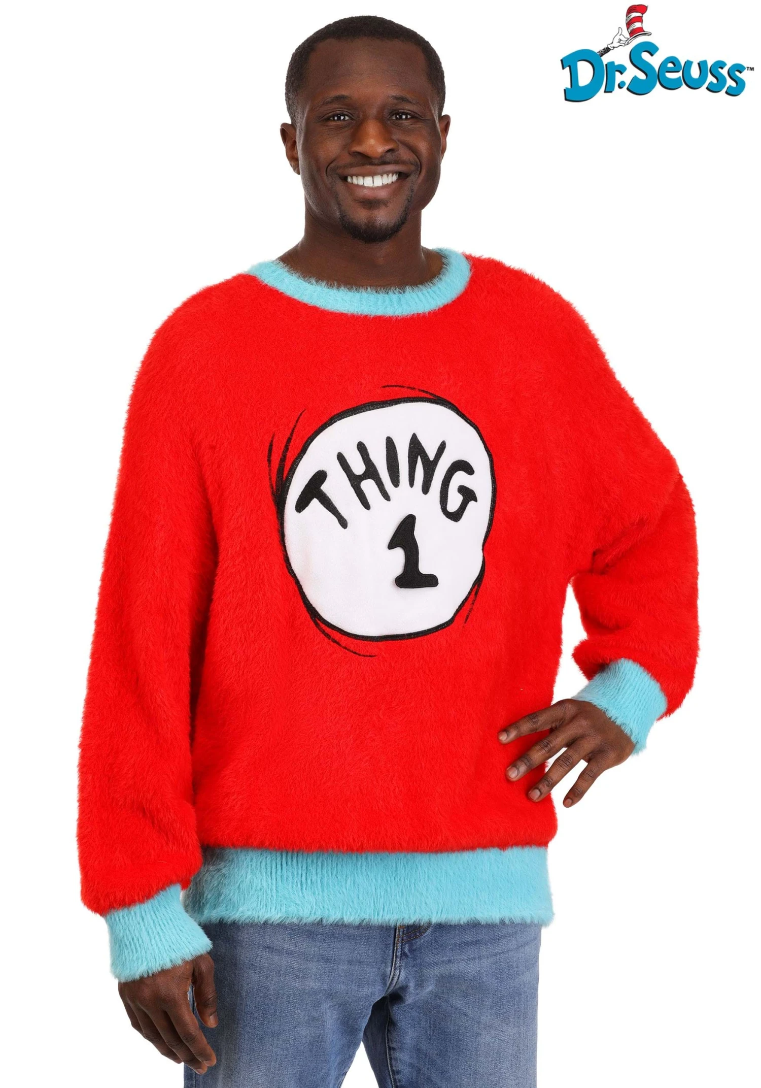 Dr. Seuss Adult Thing 1 & 2 Christmas Sweater 3 Dr. Seuss Adult Thing 1 & 2 Christmas Sweater