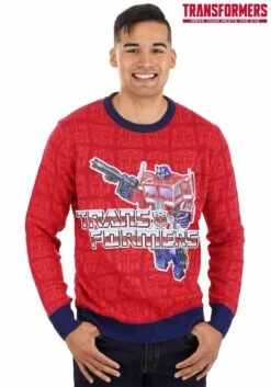 Hasbro Ugly Christmas Transformers Sweater For Adults 12 Hasbro Ugly Christmas Transformers Sweater For Adults -Halloween Costumes adult transformers sweater alt 5