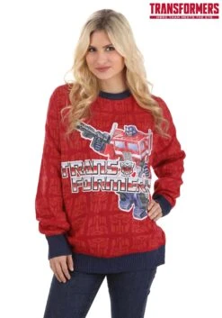 Hasbro Ugly Christmas Transformers Sweater For Adults 10 Hasbro Ugly Christmas Transformers Sweater For Adults -Halloween Costumes adult transformers sweater alt 6