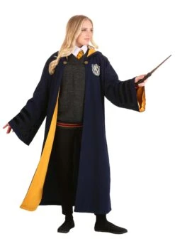 Adult Vintage Harry Potter Hogwarts Hufflepuff Costume Robe -Halloween Costumes adult vintage harry potter hogwarts hufflepuff rob alt 1
