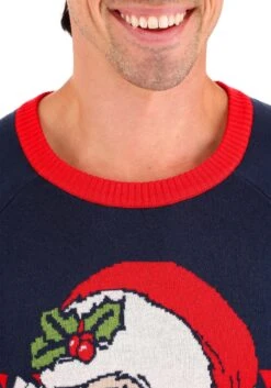 Adult Vintage Santa Ugly Christmas Sweater -Halloween Costumes adult vintage santa ugly christmas sweater alt 10