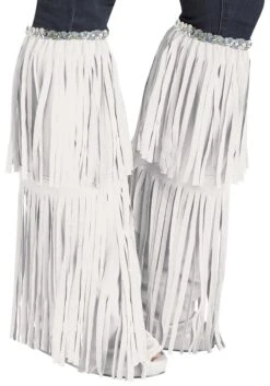 Fun World Adult White Fringe Costume Boot Covers