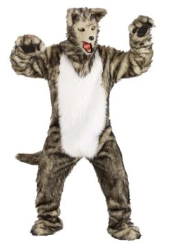 Wolf Costume With Mouth Mover Mask For Adults