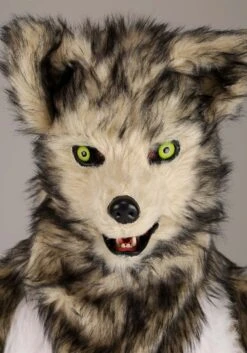 Wolf Costume With Mouth Mover Mask For Adults -Halloween Costumes adult wolf costume with mouth mover mask alt 7