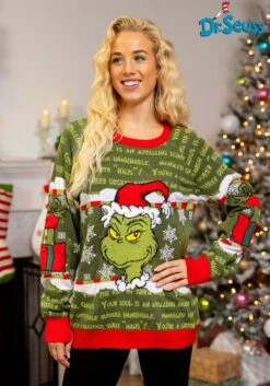 You're A Mean One Mr. Grinch Adult Sweater