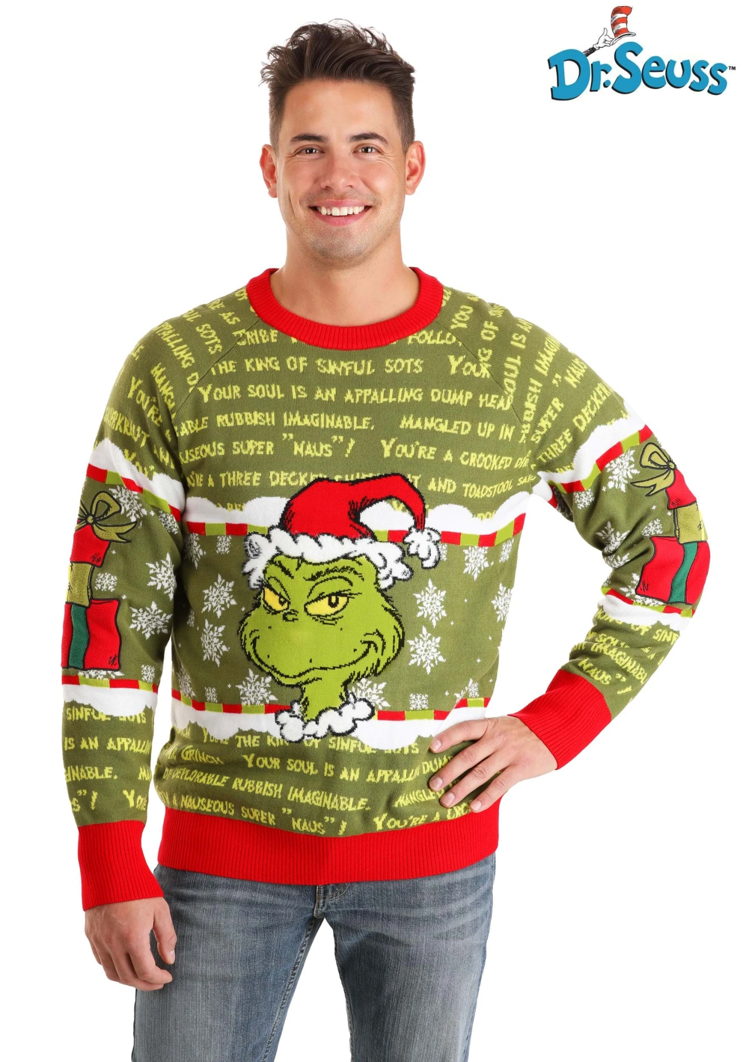 You're A Mean One Mr. Grinch Adult Sweater 10 You're A Mean One Mr. Grinch Adult Sweater - Image 8