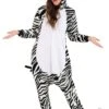 Zebra Onesie For Adults -Halloween Costumes adult zebra onesie