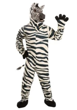 Zebra Suit And Mouth Mover Mask For Adults 15 Zebra Suit And Mouth Mover Mask For Adults -Halloween Costumes adult zebra suit with mouth mover mask 1