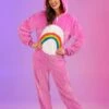 Cheer Bear Care Bears Onesie Costume For Adults -Halloween Costumes adults cheer bear care bear onesie