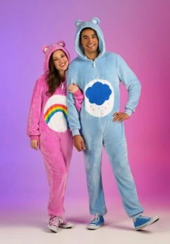 Cheer Bear Care Bears Onesie Costume For Adults -Halloween Costumes adults cheer bear care bear onesie alt 3