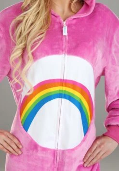 Cheer Bear Care Bears Onesie Costume For Adults -Halloween Costumes adults cheer bear care bear onesie alt 7