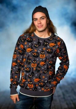 Adult Quirky Kitty Halloween Sweater -Halloween Costumes adults quirky kitty halloween sweater alt 13