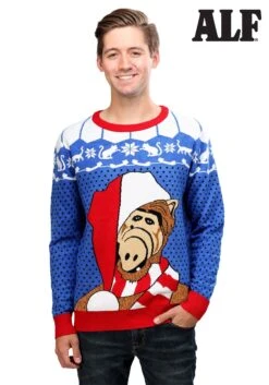 Alf Ugly Christmas Adult Sweater -Halloween Costumes alf adult ugly christmas sweater 1