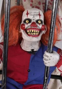 7FT Animated Cagey The Clown With Caged Clown Decoration -Halloween Costumes animated cagey the clown with caged clown alt 2