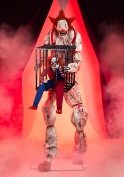 7FT Animated Cagey The Clown With Caged Clown Decoration -Halloween Costumes animated cagey the clown with caged clown alt 3