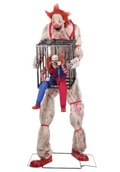 7FT Animated Cagey The Clown With Caged Clown Decoration -Halloween Costumes animated cagey the clown with caged clown alt 4