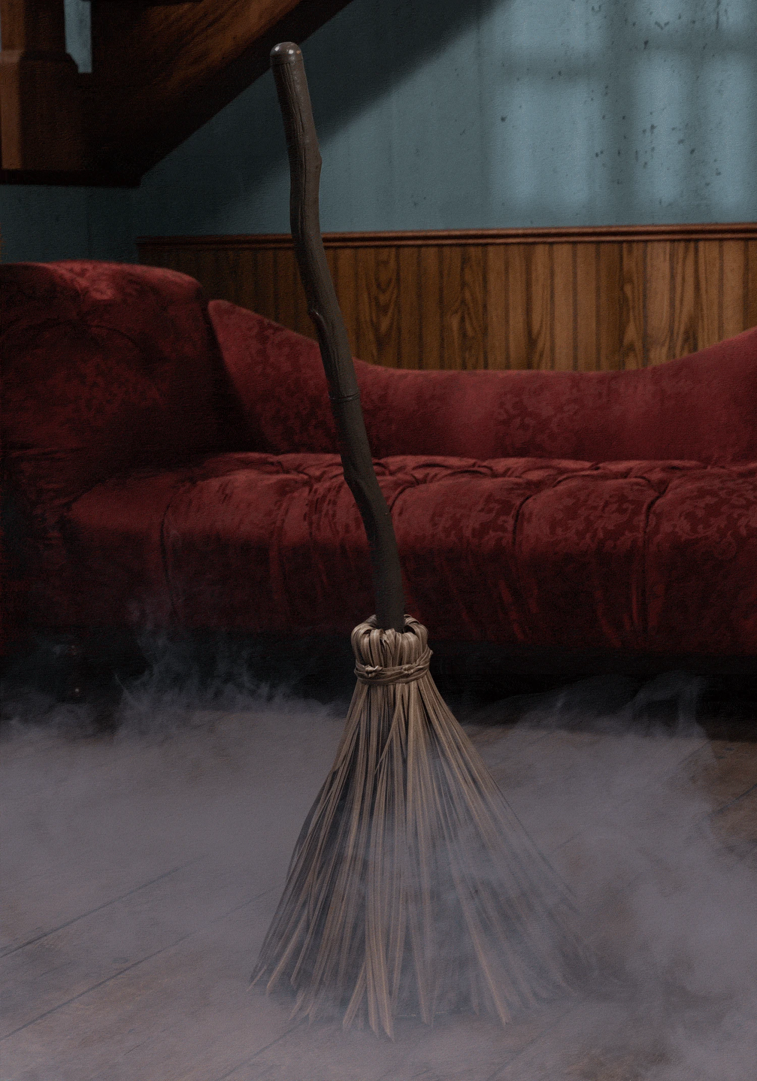 38-Inch Animatronic Enchanted Magical Broom Decoration 3 38-Inch Animatronic Enchanted Magical Broom Decoration