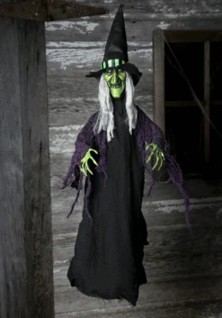 Animated Hanging Witch Halloween Decoration